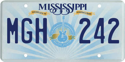 MS license plate MGH242