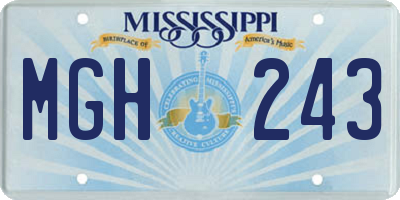MS license plate MGH243