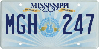 MS license plate MGH247