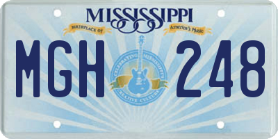 MS license plate MGH248