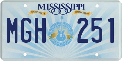 MS license plate MGH251