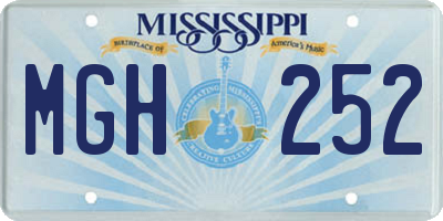 MS license plate MGH252