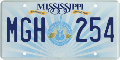 MS license plate MGH254