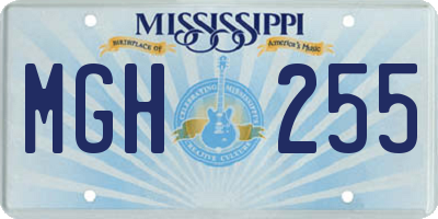 MS license plate MGH255