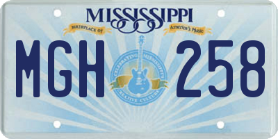 MS license plate MGH258