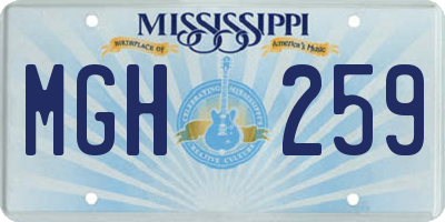 MS license plate MGH259