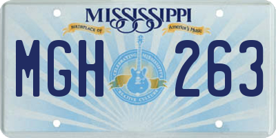 MS license plate MGH263