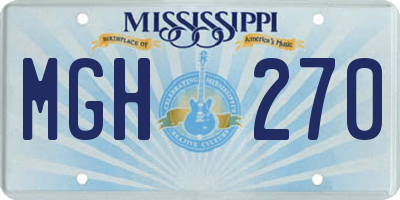 MS license plate MGH270