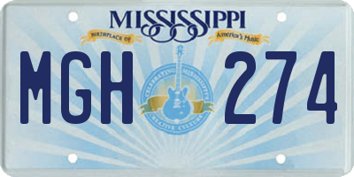 MS license plate MGH274