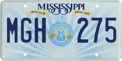 MS license plate MGH275