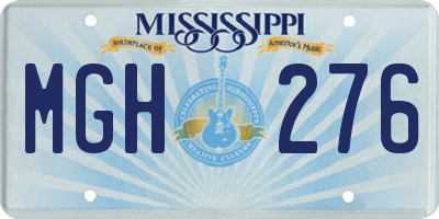 MS license plate MGH276