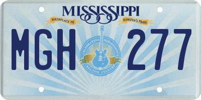 MS license plate MGH277
