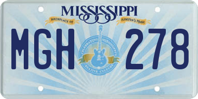MS license plate MGH278
