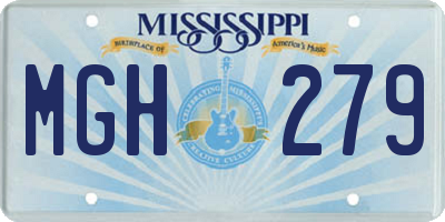 MS license plate MGH279