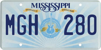 MS license plate MGH280