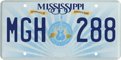 MS license plate MGH288