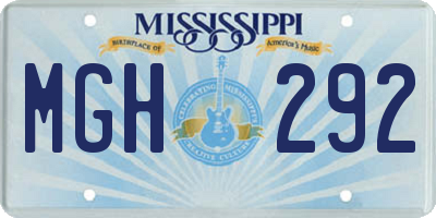 MS license plate MGH292