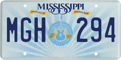MS license plate MGH294