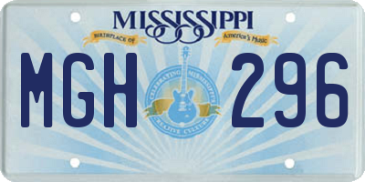 MS license plate MGH296