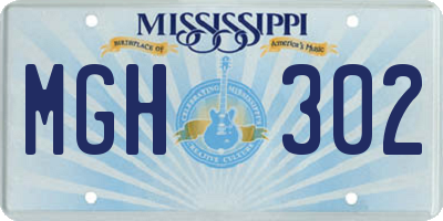 MS license plate MGH302