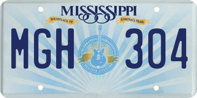MS license plate MGH304