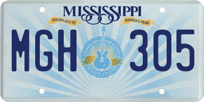 MS license plate MGH305