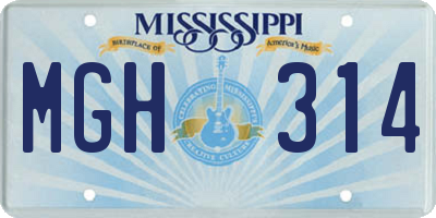 MS license plate MGH314