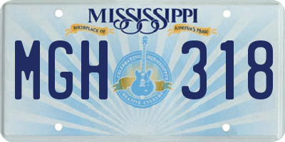 MS license plate MGH318