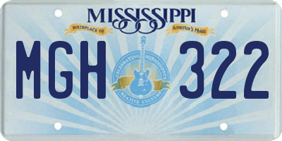 MS license plate MGH322
