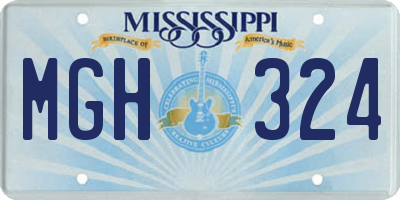 MS license plate MGH324