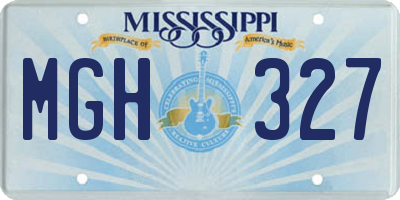 MS license plate MGH327