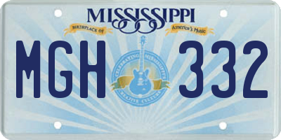 MS license plate MGH332