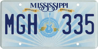 MS license plate MGH335
