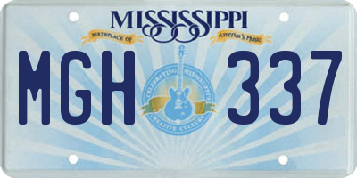 MS license plate MGH337