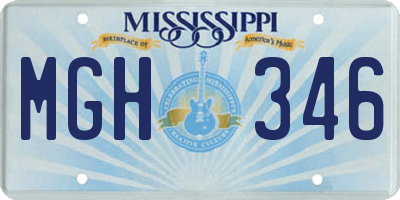MS license plate MGH346