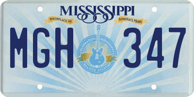 MS license plate MGH347
