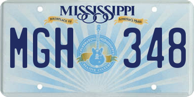 MS license plate MGH348