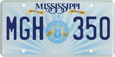 MS license plate MGH350