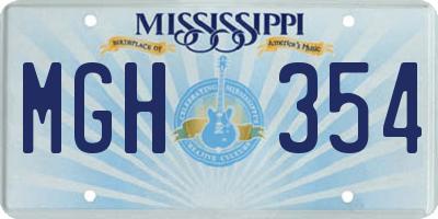 MS license plate MGH354
