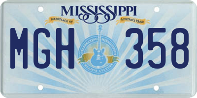 MS license plate MGH358