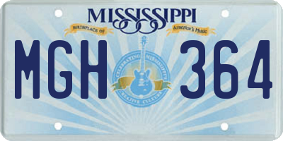 MS license plate MGH364