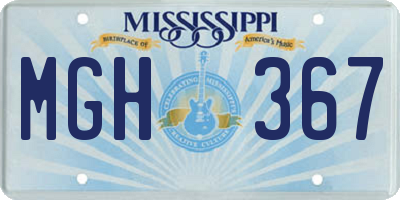MS license plate MGH367