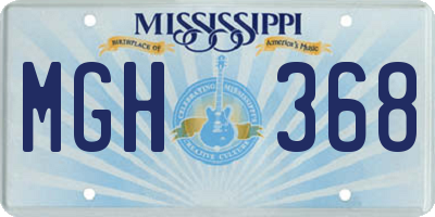 MS license plate MGH368