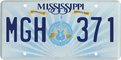 MS license plate MGH371