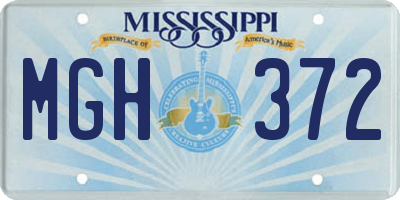 MS license plate MGH372