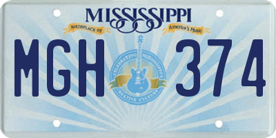 MS license plate MGH374