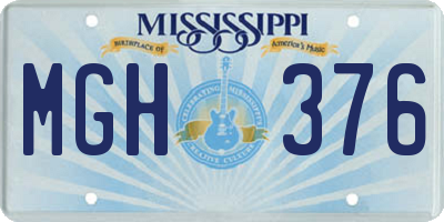 MS license plate MGH376