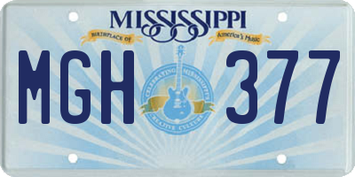 MS license plate MGH377