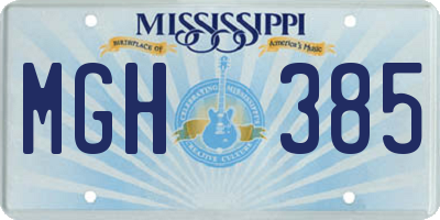 MS license plate MGH385