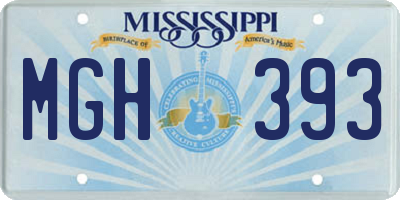 MS license plate MGH393